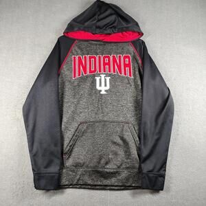 J America Men Small Indiana Hoosiers Gray Black Hoodie Pullover College NCAA EUC